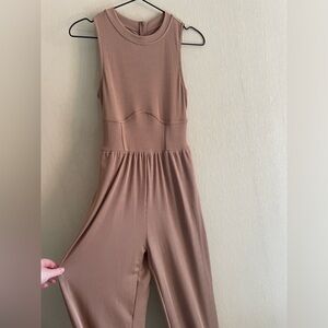 Cider khaki women’s ribbed tank jumpsuit